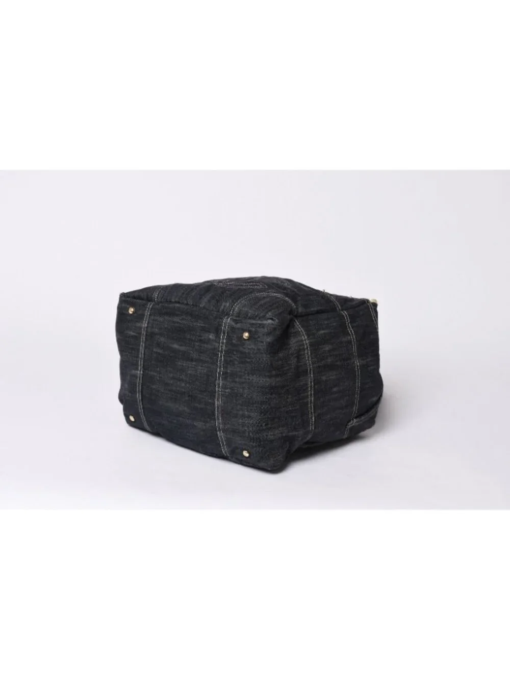 Chanel Sparkling Denim Tote Bag Fabric Indigo Gold